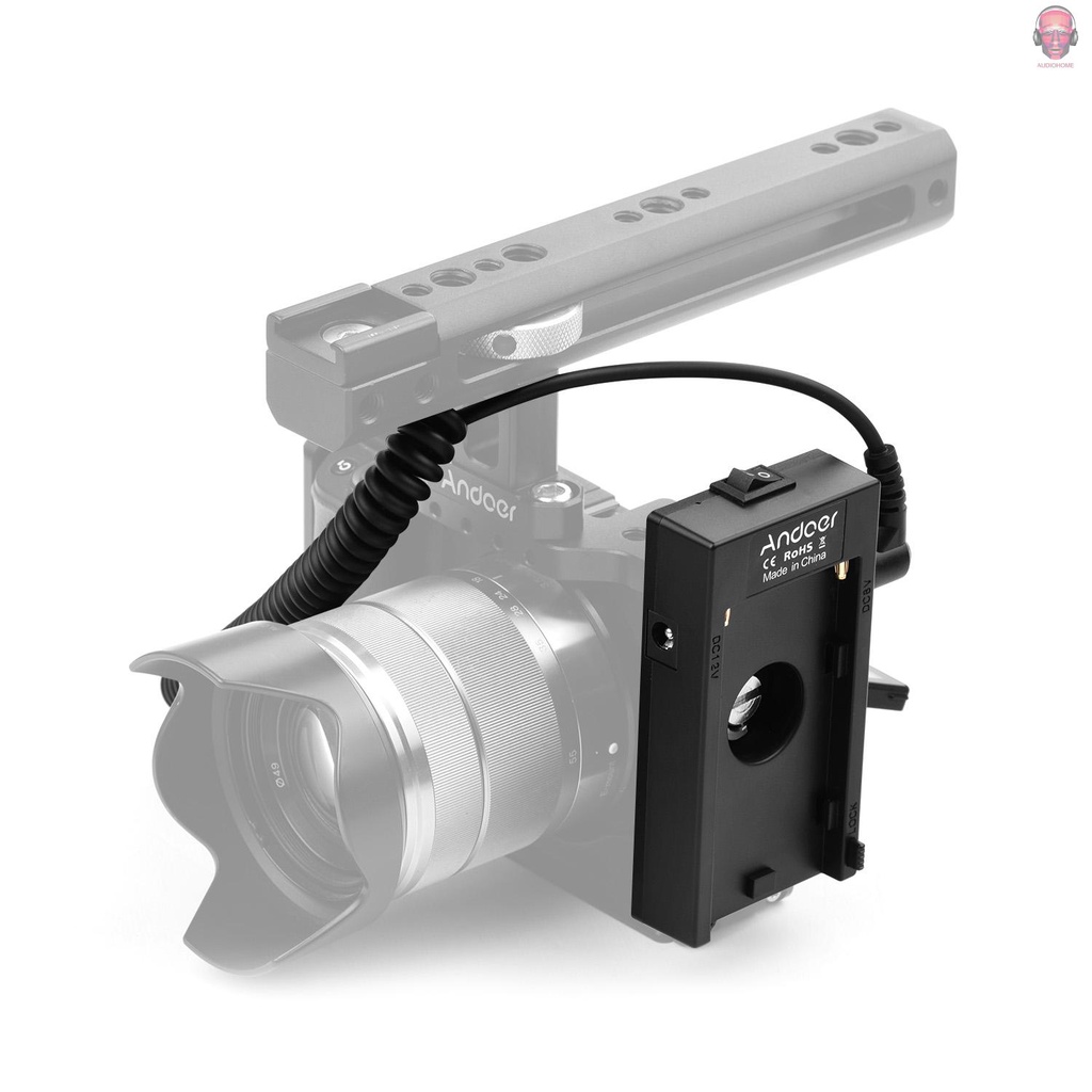 Giá đỡ pin Andoer NP-F970 F750 + dây cáp nguồn BMPCC 4K/ 6K cho máy ảnh