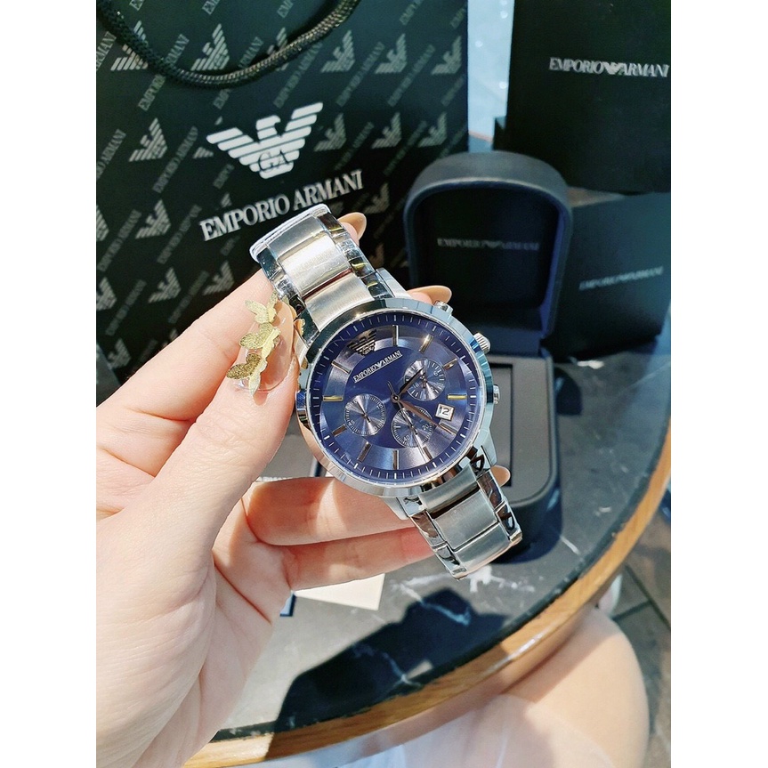 Đồng Hồ Đeo Tay Nam Armani Sang Trọng Chạy Full Kim, Dây Thép Không Gỉ, Kính Sapphire Chống Xước, Chống Nước