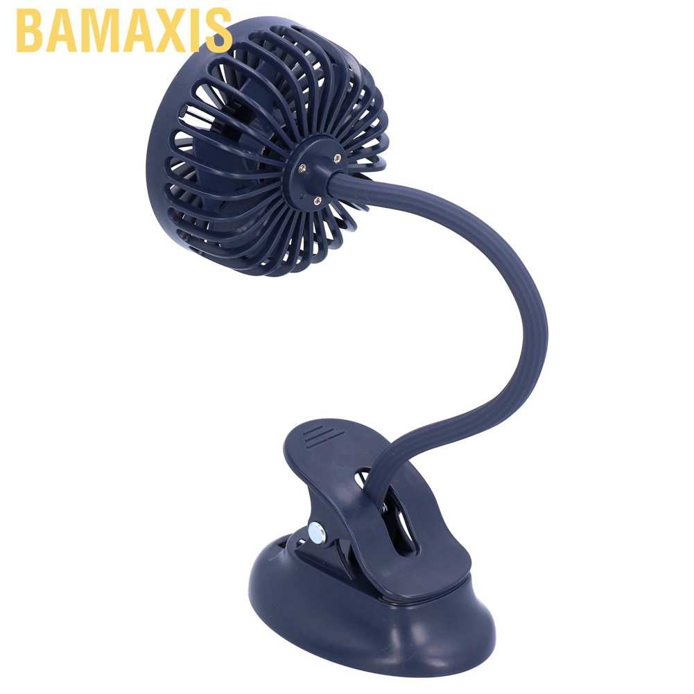 Bamaxis Bendable Small Fan Dark Blue USB Adjustable Angle Clip for Home Dormitry School Outdoor