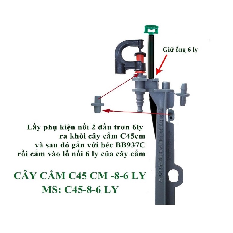 100 CÂY CẮM BÉC TƯỚI 45CM DÙNG ỐNG 6 LY - DÙNG TRONG HỆ THỐNG TƯỚI TỰ ĐỘNG, TƯỚI NHỎ GIỌT