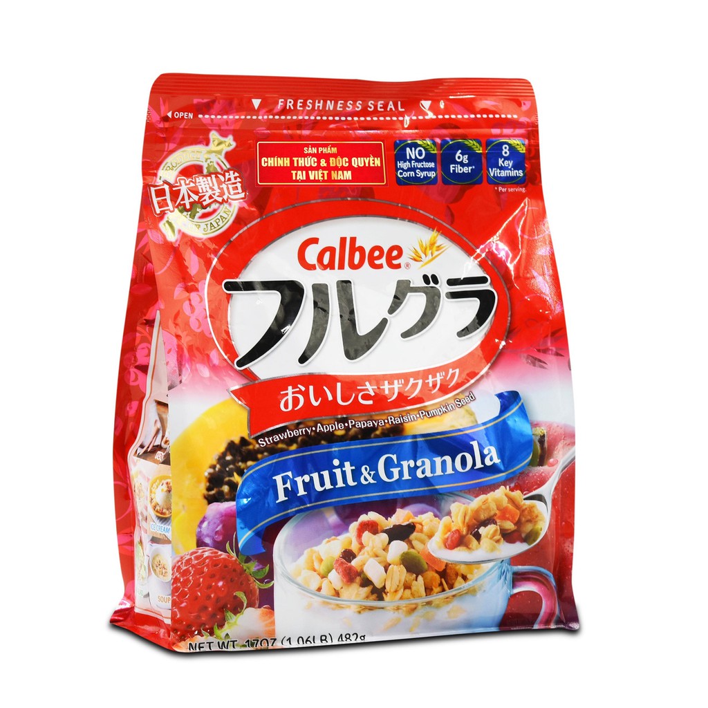 [Date 24/07/21] Ngũ cốc trái cây Calbee Furugura 482g Nhật Bản