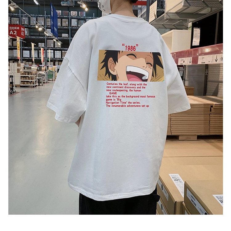 Áo Thun Tay Lỡ Form Rộng Unisex In Hình LUFFY (45-80kg), HaiHaiShop- TLLC30.