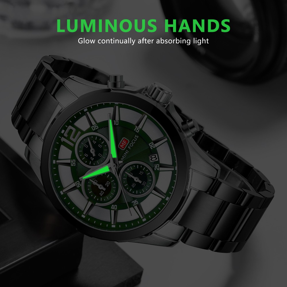 Mini FOCUS Đồng Hồ Đeo Tay Bằng Thép Không Gỉ Chống Thấm Nước Đa Năng Dành Cho Nam