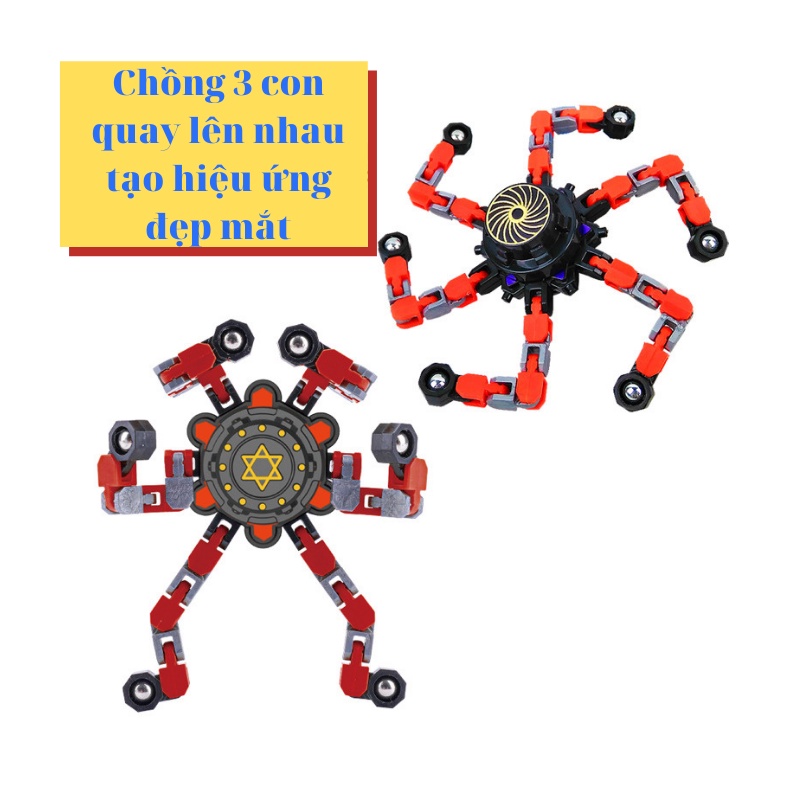 Con quay spinner, con quay biến hình robot thông minh xả stress Doli Kids