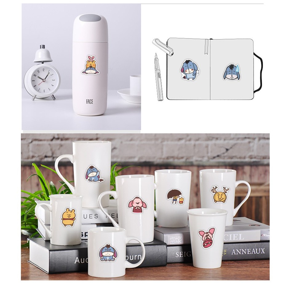 Set 100 / 50 Miếng Dán Hình Gấu Hoạt Hình Dễ Thương Trang Trí Đa Ứng Dụng