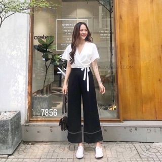 ☀️set quần ống rộng + áo kiểu cột