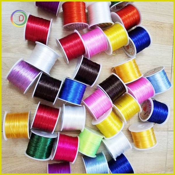 Dây xâu vòng chun co giãn cuộn 50 mét xâu vòng phong thủy, vòng handmade đủ màu mềm bền đẹp Tặng kim xâu - TD Store