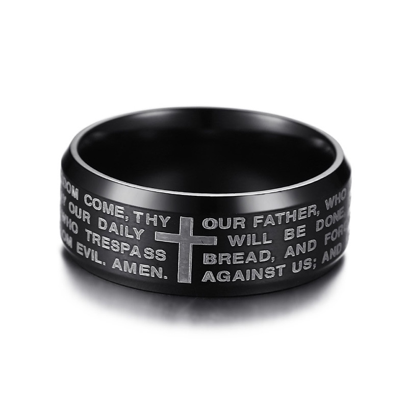 Nhẫn Nam Bạc Cross Ring Đính Đá Đẹp Cá Tính Unisex HipHop Basic Ngầu Trơn Nam Lucifer Store Titan không gỉ - Nhẫn Cross