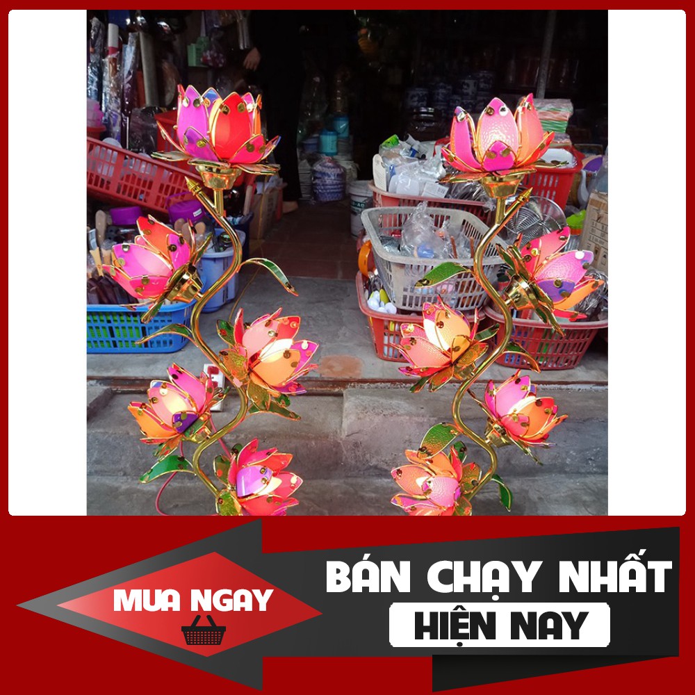Đèn điện - Đèn thờ Hoa Sen bát đại chiều cao 80cm