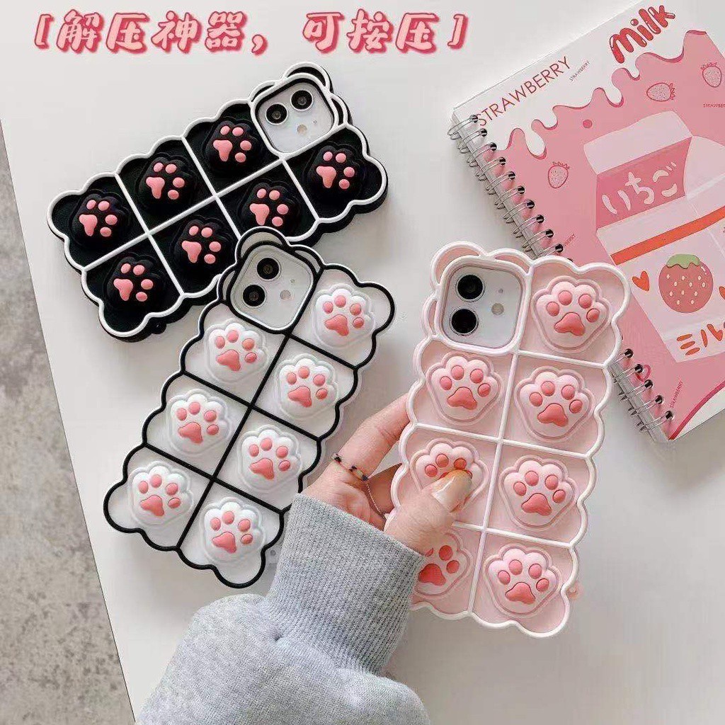 Ốp Điện Thoại Họa Tiết Bàn Chân Mèo Dễ Thương Cho For iPhone 11 12 Pro Max XS Max XR X 6 7 8 Plus