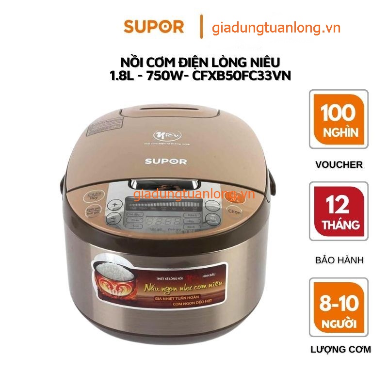 [FREESHIP+ MÃ50K] Nồi cơm điện tử lòng Niêu Supor 50FC33
