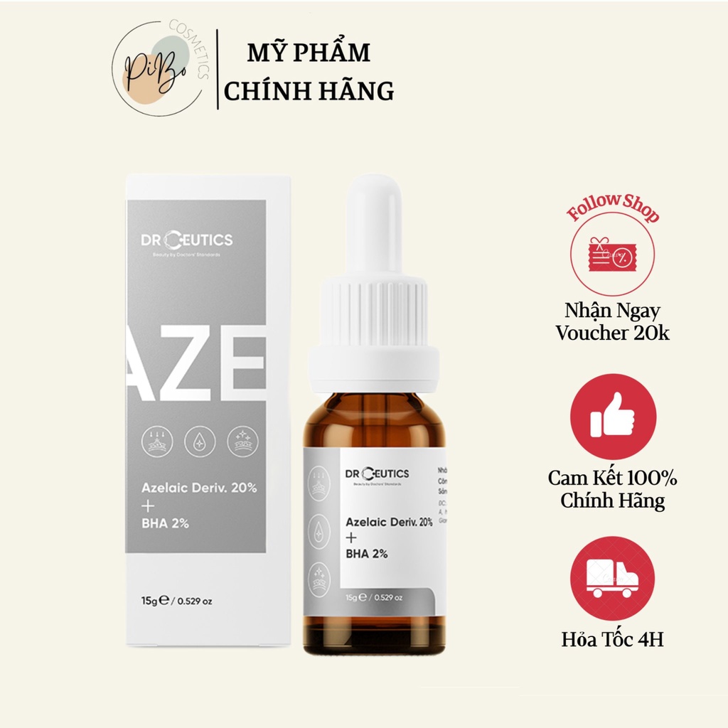 Serum Hỗ Trợ Giảm Mụn DrCeutics Azelaic Deriv. 20% + BHA 2% - 15g