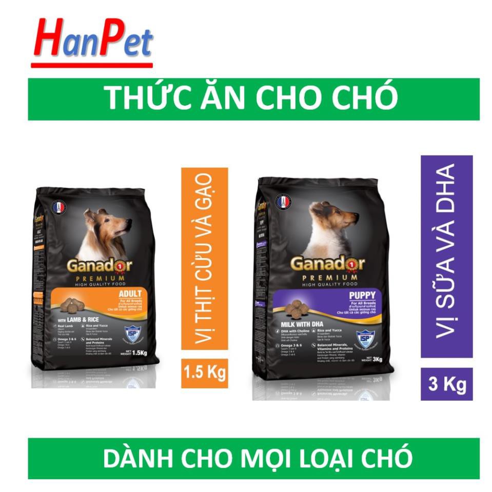 Hanpet.GV- (Gói lớn) Ganador KEOS adult và Puppy- Thức ăn chó dạng viên hạt khô cho mọi loại chó