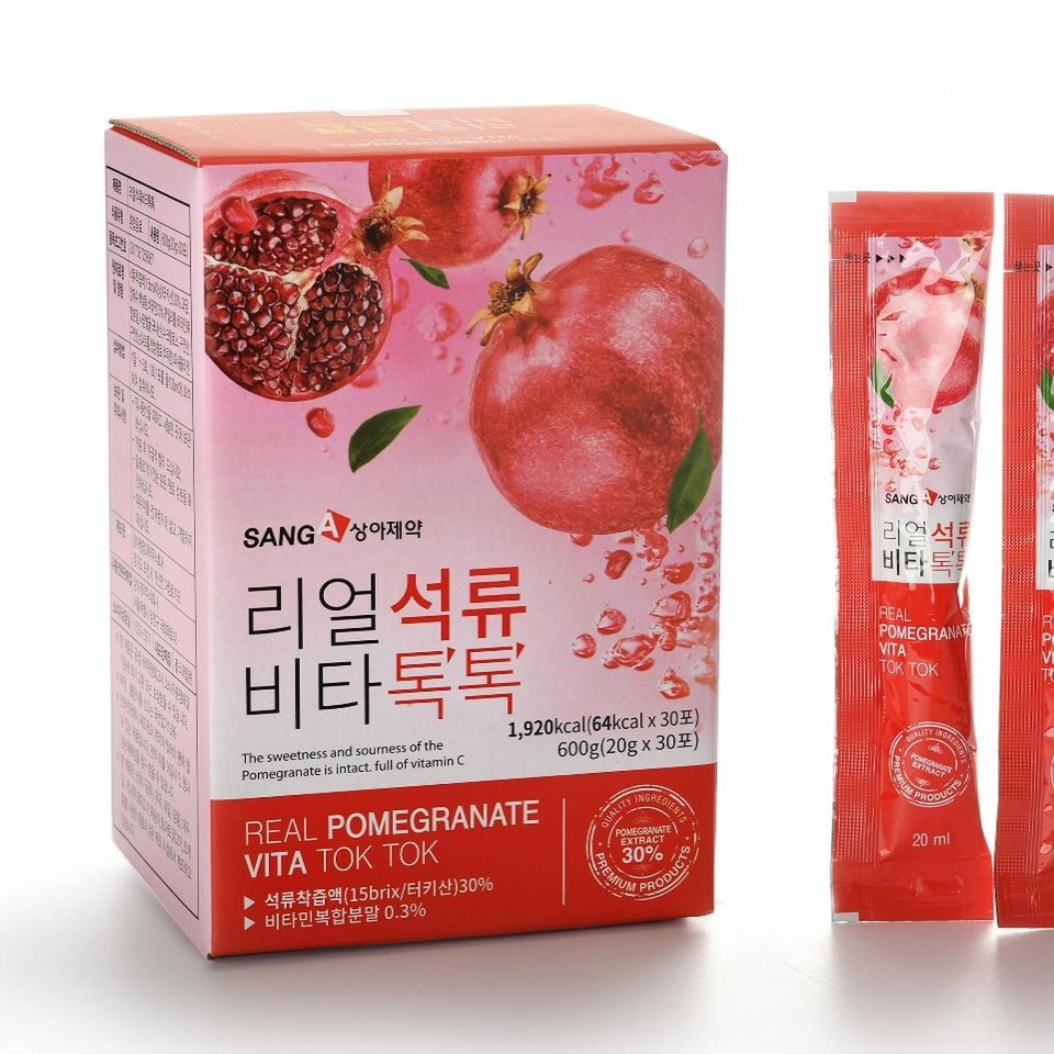 Nước ép lựu đẹp da, giảm cân Real Pomegranate Vita Tok Tok (hộp 30 gói)