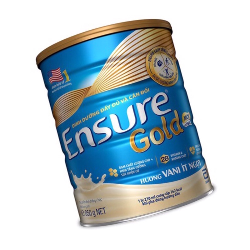 Sữa Bột Ensure Gold Vani 850g Ít Ngọt