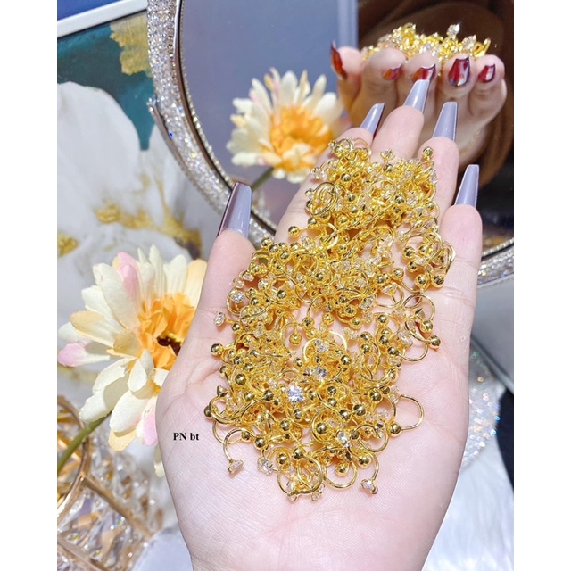 BÔNG TAI CONG ĐÁ VT_10k_Gold