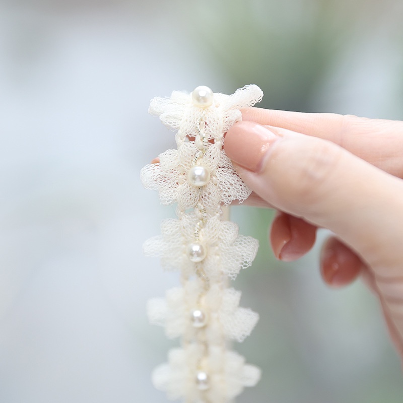 Băng đô ren đính hạt phong cách hàn quốc bé gái