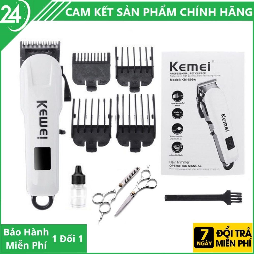 Tông đơ cắt tóc gia đình không dây KEMEI KM-809A tặng bộ kéo - Tăng đơ cắt tóc chuyên nghiệp