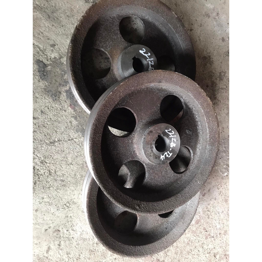 BuLy Gang 220mm 2 Rãnh B lỗ trục 24 - 28 Bánh Xe Cao Su BL220/2B