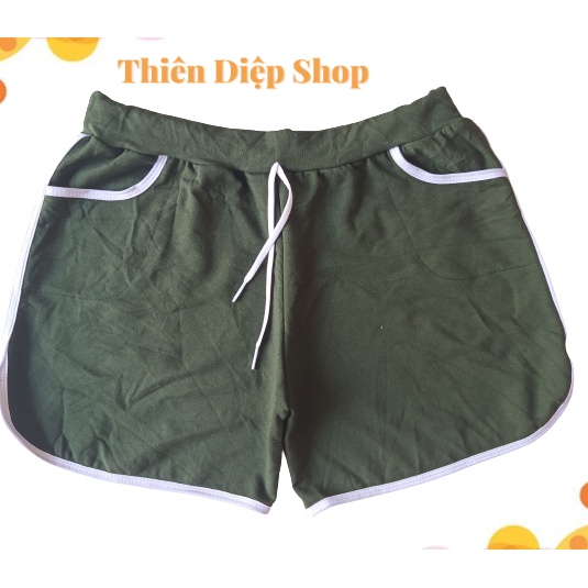 Quần đùi nữ Big size (55kg - 70 Kg) mặc nhà đủ màu, quần short ngắn dây rút vãi thun da cá bốn chiều, mặc mát dáng ôm
