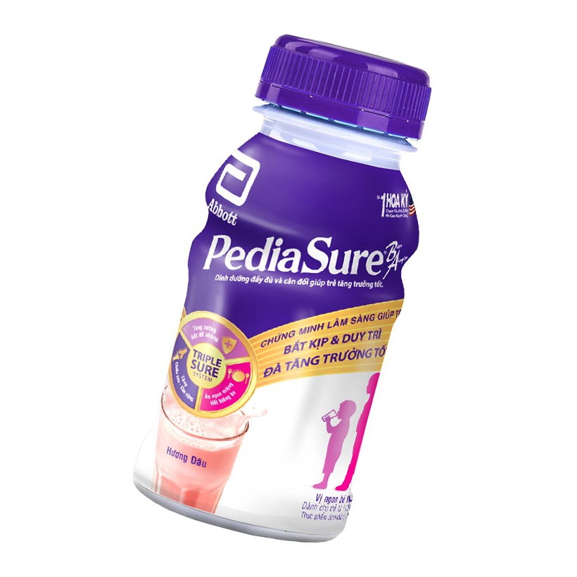 Lốc 24 chai sữa nước Pediasure BA complete 1+ hương dâu 237ml