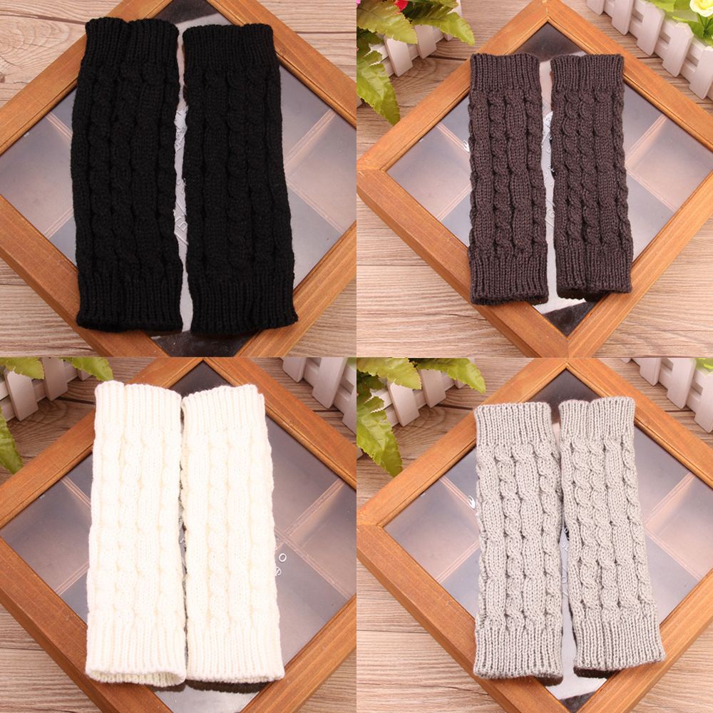 Đôi găng tay dệt kim hở ngón giữ ấm mùa đông dành cho nữ