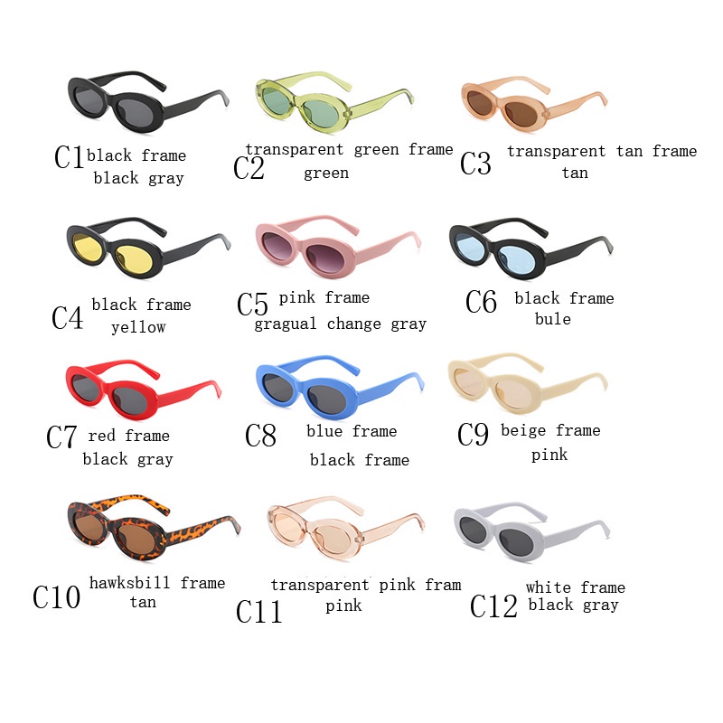 Mắt Kính Chống Nắng Gọng Oval Gọng Kim Loại Thời Trang Cho Nam Và Nữ