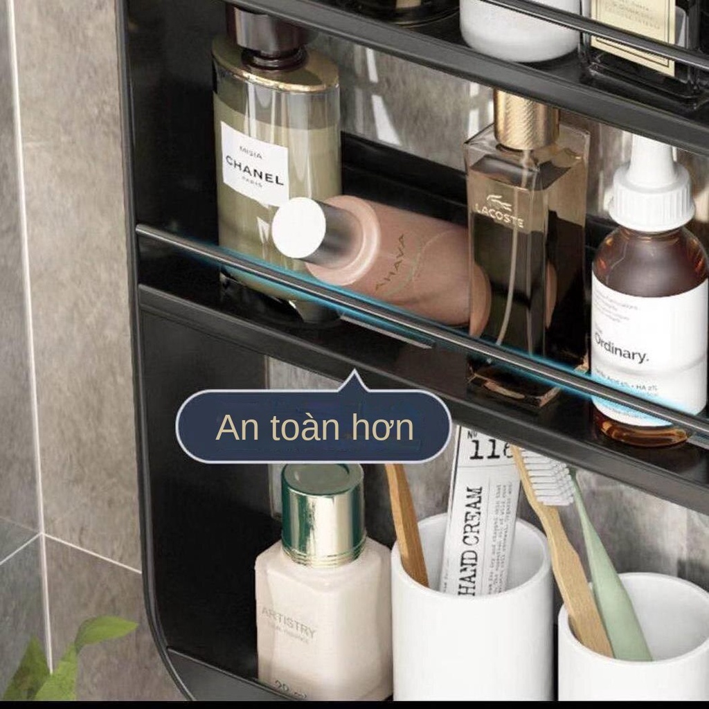Giá Đựng Mỹ Phẩm Nhiều Tầng Không Đục Lỗ Gắn Tường Nhà Tắm / Nhà Vệ Sinh