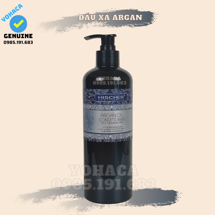 Cặp Dầu Gội Xả Phục Hồi Hischer Argan oil 500ML *2