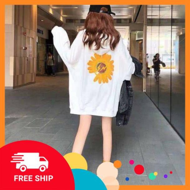 FREESHIP - XẢ KHO CẮT LỖ Áo Hoodie hoa cúc vàng in lưng 3753_TR