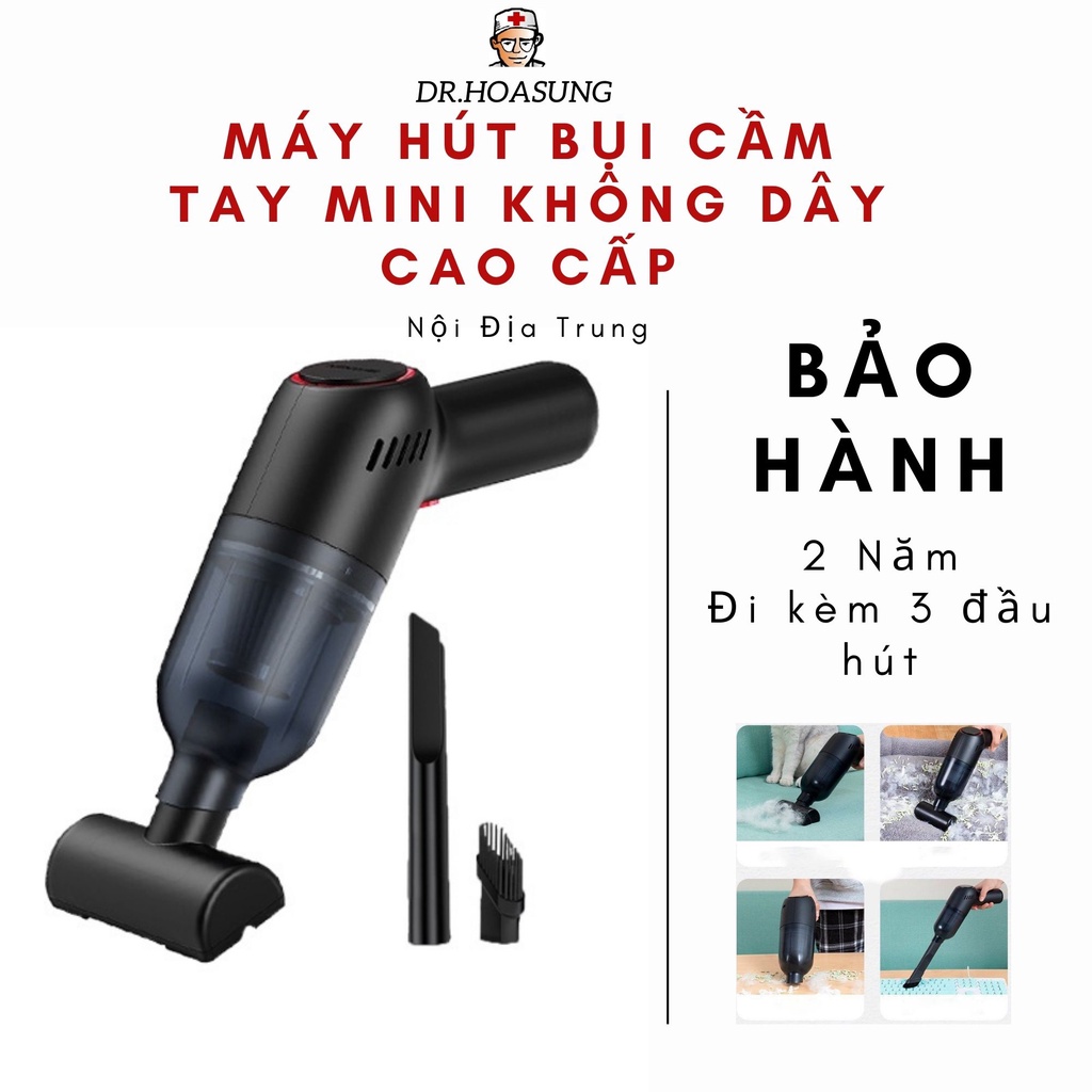 MÁY HÚT BỤI CẦM TAY KHÔNG DÂY MINI HÚT CỰC MẠNH 6000PA - 120W, SẠC USB BẢO HÀNH 1:1