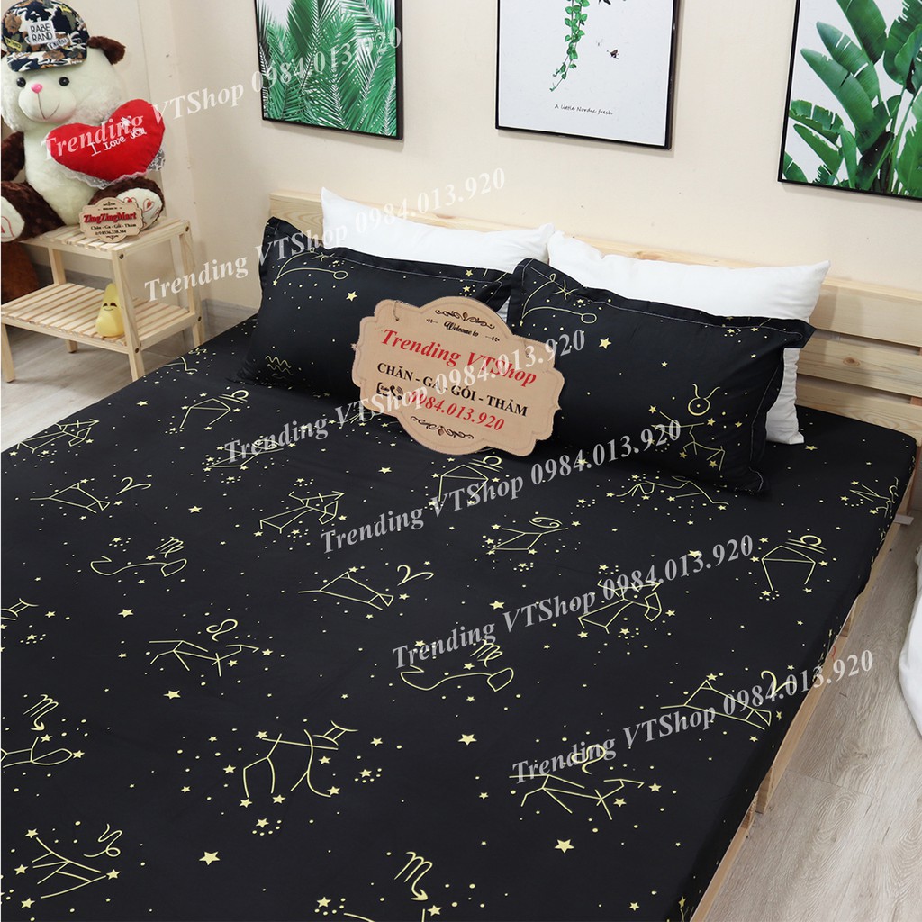 [Giá hủy diệt] Bộ 3 món ga gối chất liệu Poly Cotton  không bai xù, họa tiết đẹp mắt | BigBuy360 - bigbuy360.vn