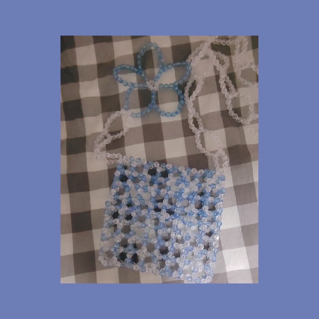 Túi đeo chéo kiểu dệt tay đính hoa thủ công thời trang phong cách mùa hè