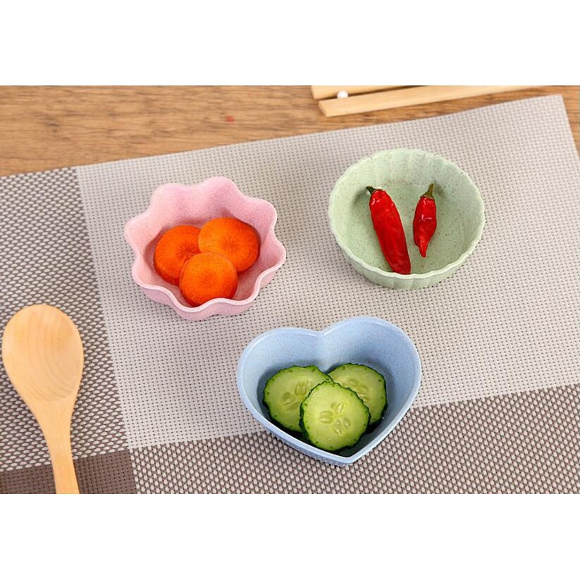 [Tổng Kho Sỉ] Đĩa Đựng Gia Vị 1 Ngăn Hình Bông Hoa - Chén Bát Nhỏ Đựng Nước Mắm, Nước Chấm, Xì Dầu Để Bàn Ăn Lúa Mạch