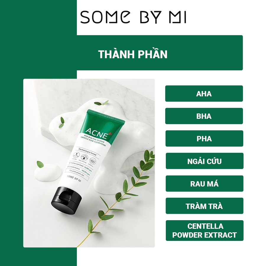 Sữa Rửa Mặt Some By Mi AHA.BHA.PHA 30 Days Miracle Cleansing Foam 100ml