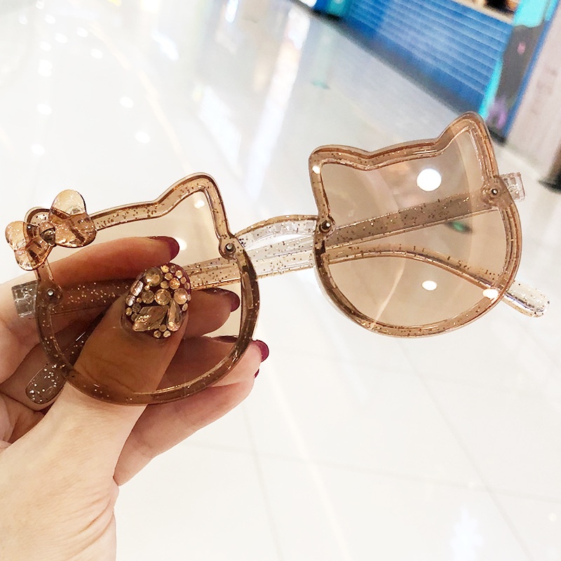 Kính mát gọng tròn màu trơn chống tia UV400 thời trang cho bé