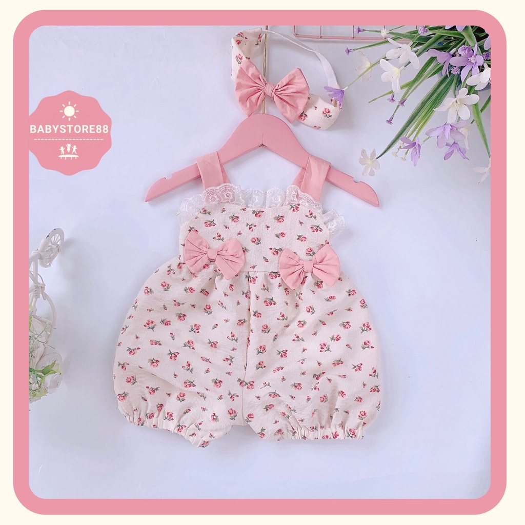 Bộ jumpsuit cho bé  Babystore88 - bộ bodysuit áo liền quần thiết kế cho bé gái sơ sinh 1 2 3 tuổi V74