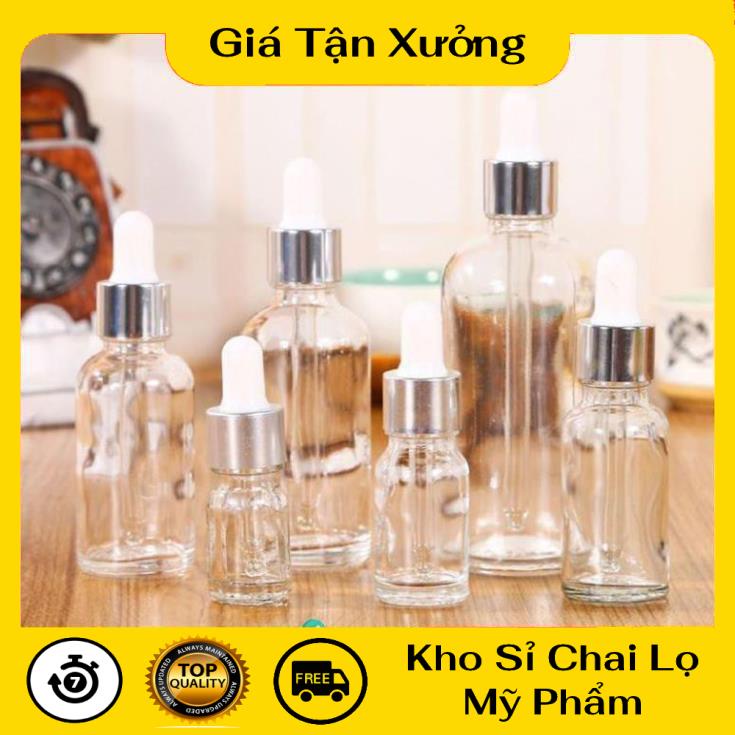 Lọ Chiết Serum ❤ TRÙM SỈ ❤ Lọ đựng tinh dầu 100ml bóp giọt Khoen Bạc chiết serum , phụ kiện du lịch