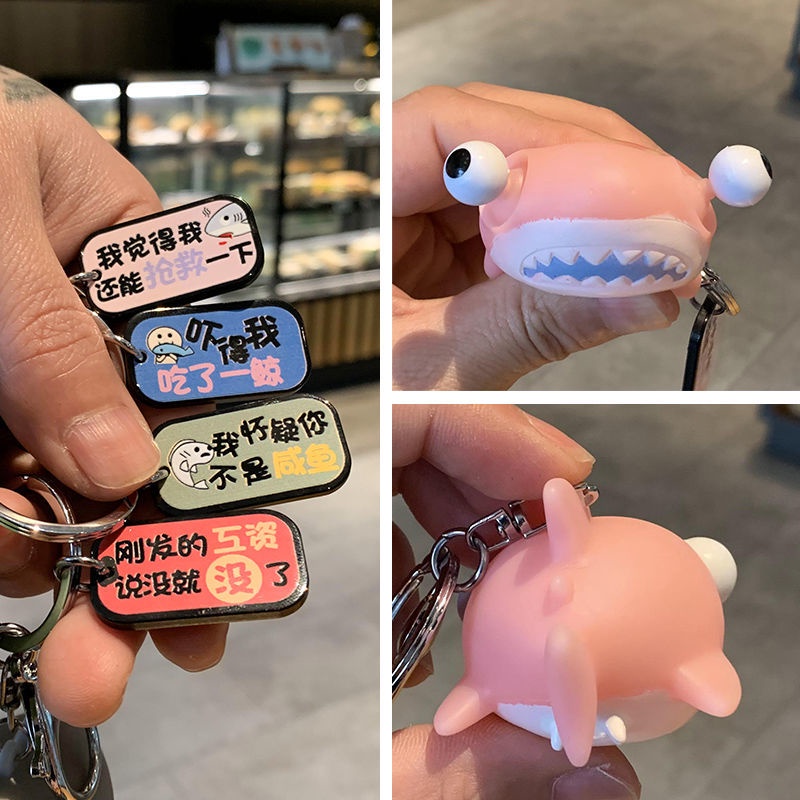 Móc Khóa Hình Cá Mập Mắt Cá Mập Hoạt Hình Dễ Thương Sáng Tạo