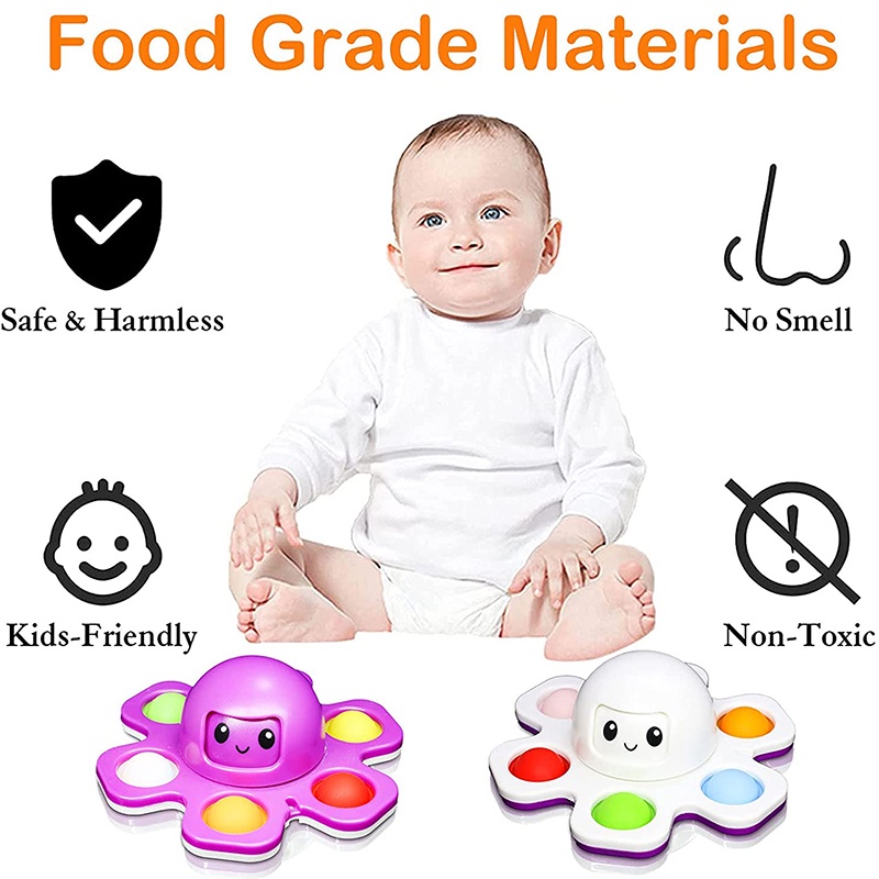 Con quay đồ chơi Fidget Spinner hình dáng bạch tuộc giúp giảm stress cho trẻ