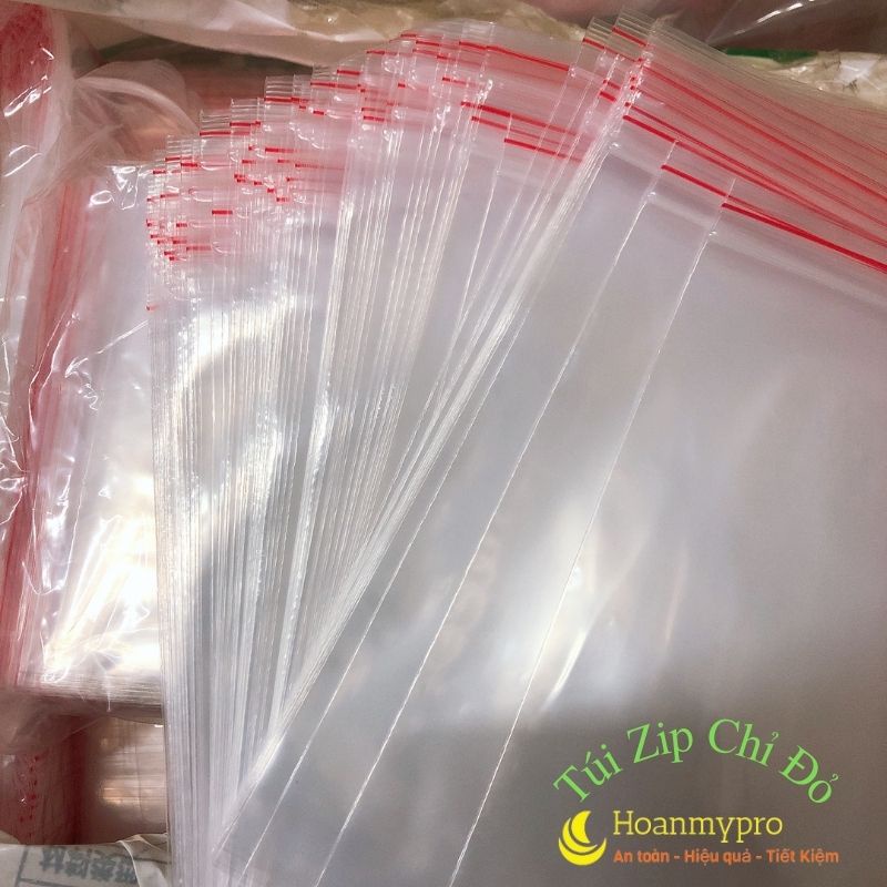 Túi Zip Chỉ Đỏ 1Kg Túi Zip Số 7 - 8 - 9 Loại Dày Đẹp Đựng Thực Phẩm Đồ Thủy Sinh Văn Phòng Phẩm Hoanmypro