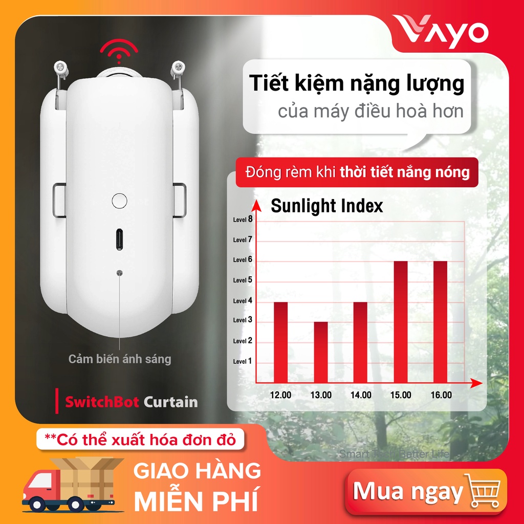 Thiết bị rèm cửa thông minh SwitchBot Curtain Robot điện thông minh - Điều khiển qua app, điều khiển bằng giọng nói