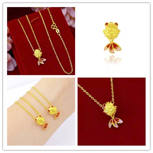 Vòng cổ Mặt Hình Cá Vàng May Mắn Thời Trang