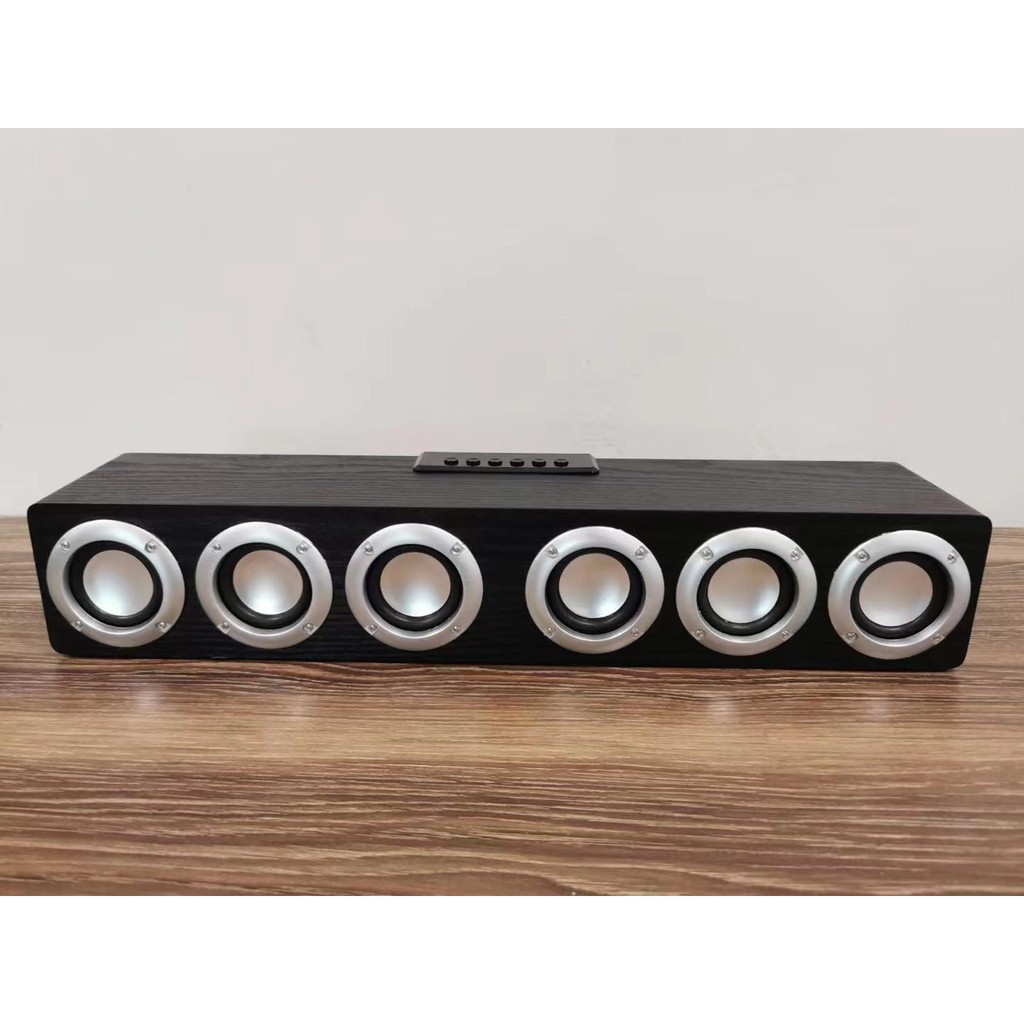 Loa Gỗ Bluetooth Soundbar Âm Thanh nổi 6 loa bass Nghe Nhạc, Xem Phim