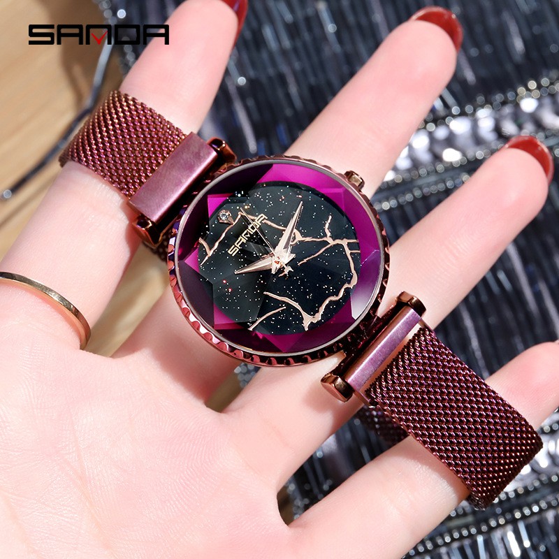 (MẪU HOT 2018)Đồng hồ nữ Sanda 249 thiết kế mặt độc đáo dây nam châm ôm tay