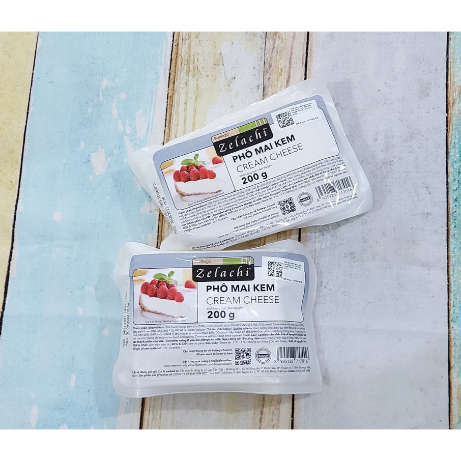 Creamcheese phô mai kem zelachi ⚡ GIÁ SỐC ⚡200g phô mai chuyên dụng để làm bánh, tạo ra độ béo ngậy