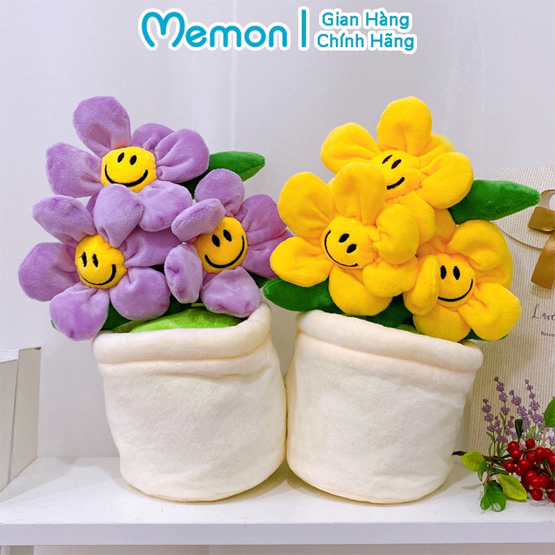 Chậu Hoa Nhồi Bông Decor Nhiều Màu Sắc Cao Cấp Memon