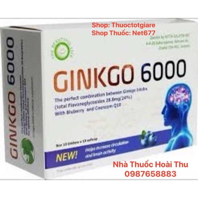 Ginkgo 6000- Tăng cường tuần hoàn não [ Chính Hãng ]