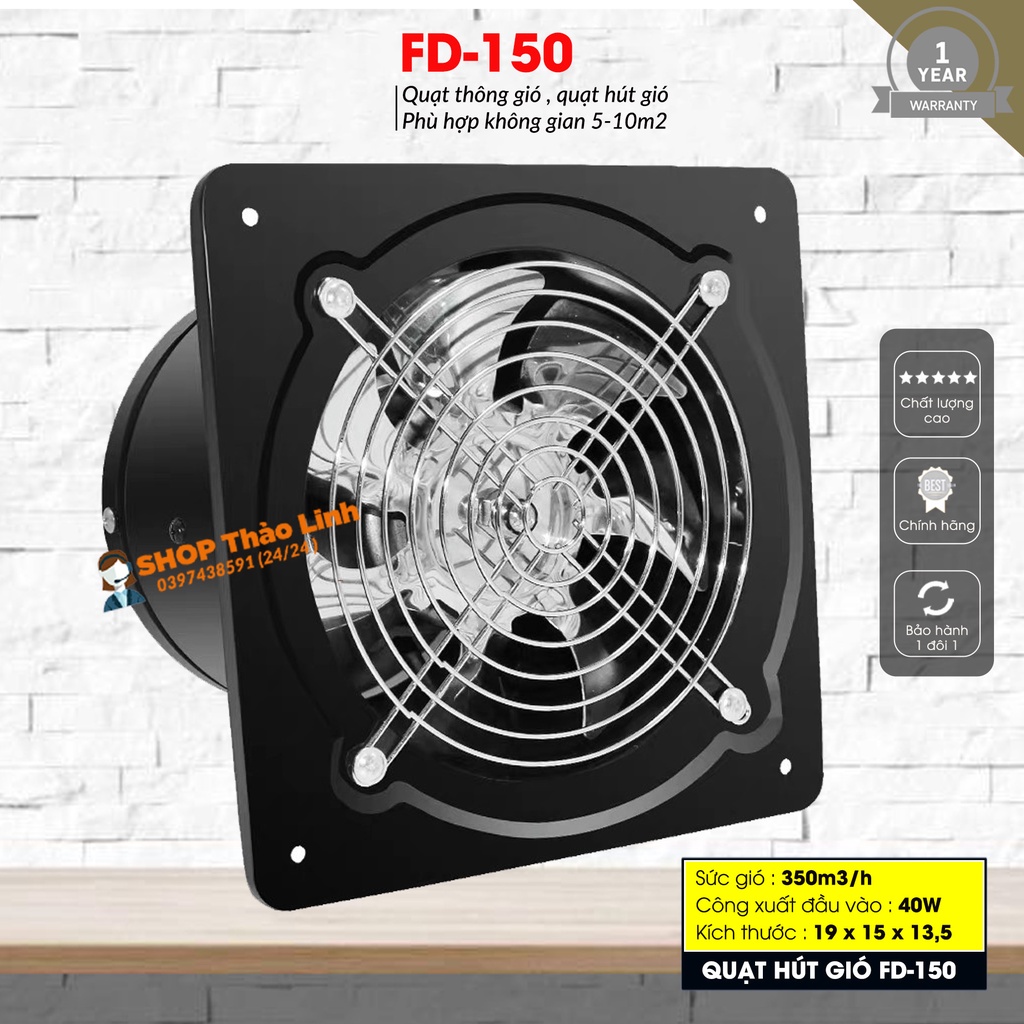 Quạt Hút Gió FD-150 Hút Mùi Nhà Bếp , Thông Gió Nhà Tắm , Nhà Vệ Sinh  ( 40W ) - Bảo Hành Đổi Mới | BigBuy360 - bigbuy360.vn