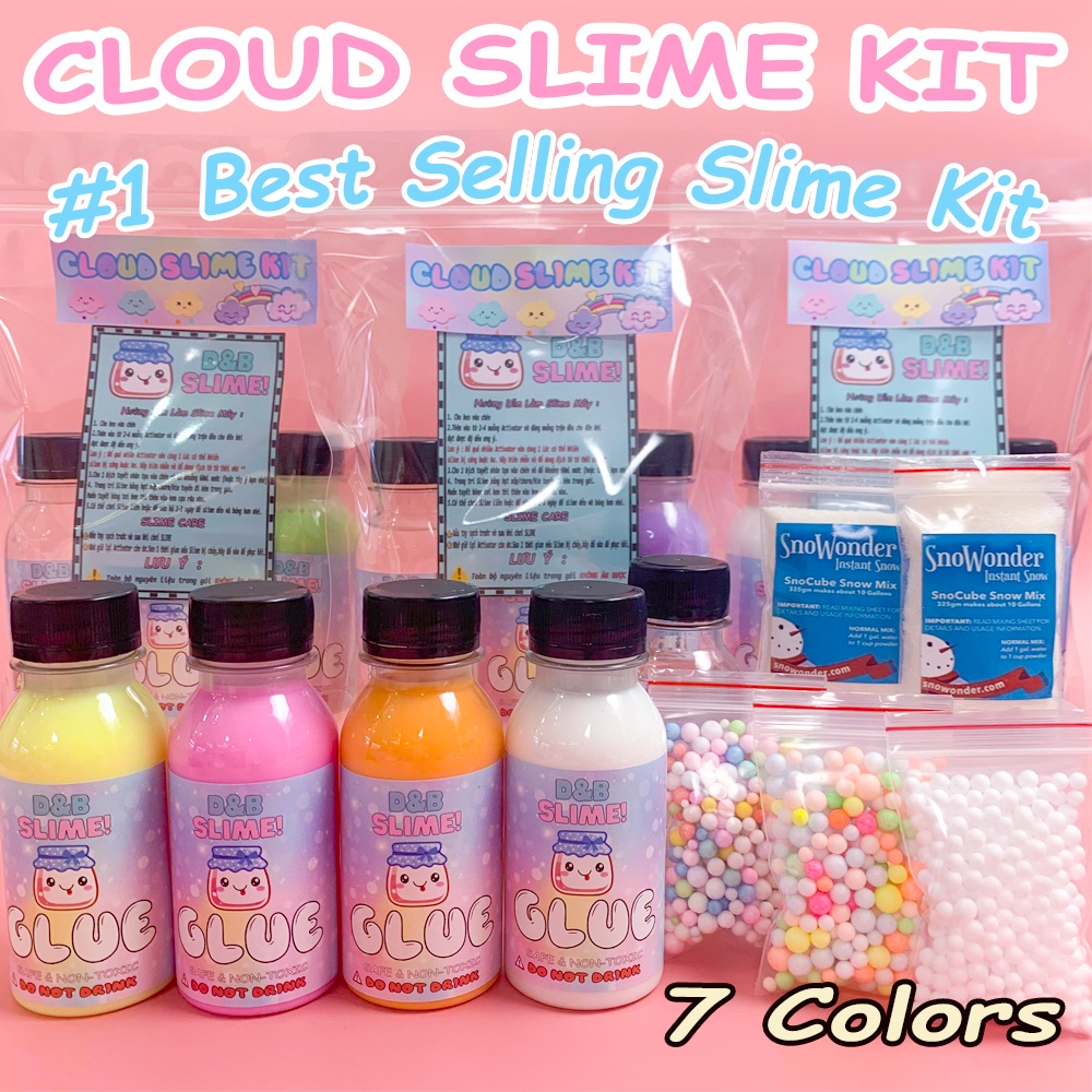 Bộ Kit làm Slime Mây Cao Cấp - Kit làm Slime Mây Đủ Màu Gía Rẻ Nhất